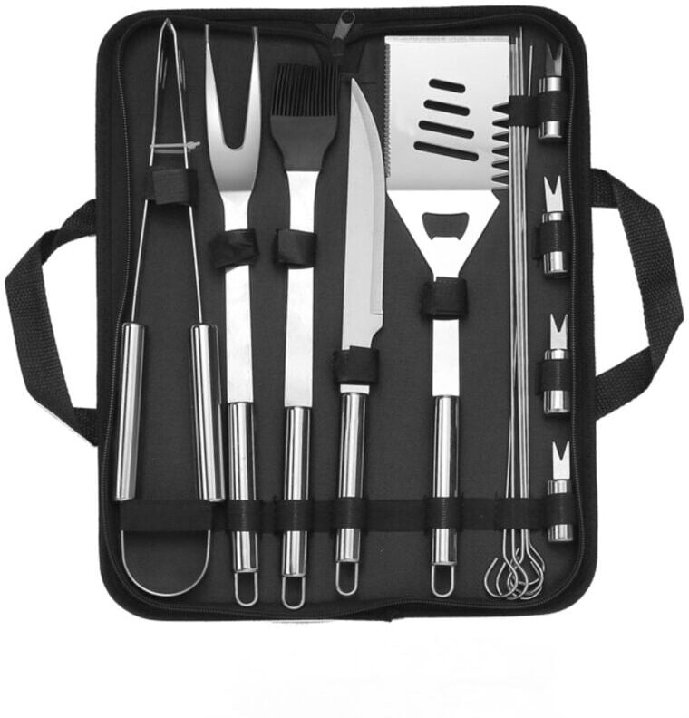AIPERQ 10 Pcs Professional Stainless Steel bbq Accessories - Barbecue Utensils with Portable Bag - Barbecue Tool Set for Men Outdoor Camping Picnic Grill