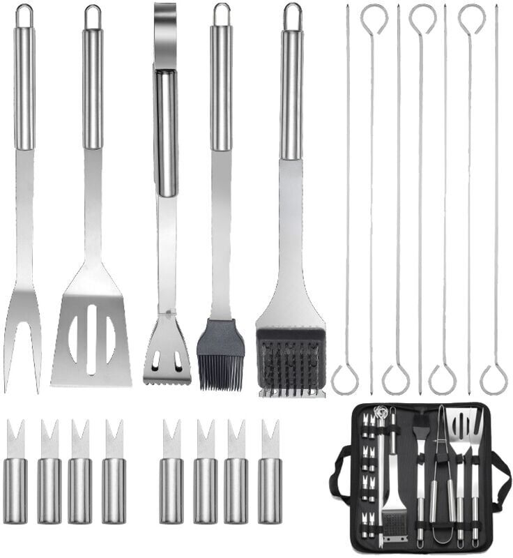 TLILY 20PCS Barbecue Tool Stainless Steel Sets Kitchen Utensil bbq Grill