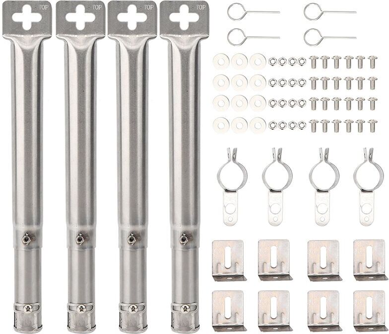 TLILY 4Pcs Universal Adjustable Stainless Steel bbq Gas Grill Replacement Straight Pipe Tube Burner Barbecue Accessories