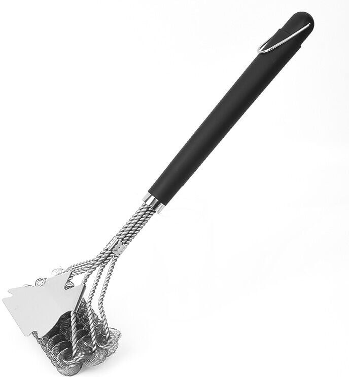 SJQKA Bbq Brush and Scraper - Safe bbq Brush - Stainless Steel bbq Cleaner - Safe Accessories for Weber Porcelain/Gas/Charcoal Grills