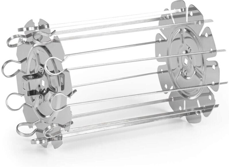 TLILY BBQ Steel Metal Roaster Rotisserie Skewers Needle Cage Oven Kebab Maker Grill Tools