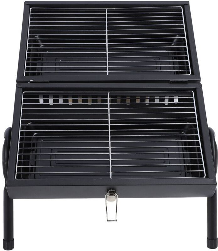 Groofoo - Charcoal Grill Portable Double Sided Chimney Stove Portable Barbecue Grill for Outdoor