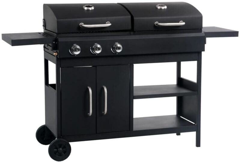 Vidaxl - Gas Charcoal Combo Grill with 3 Burners