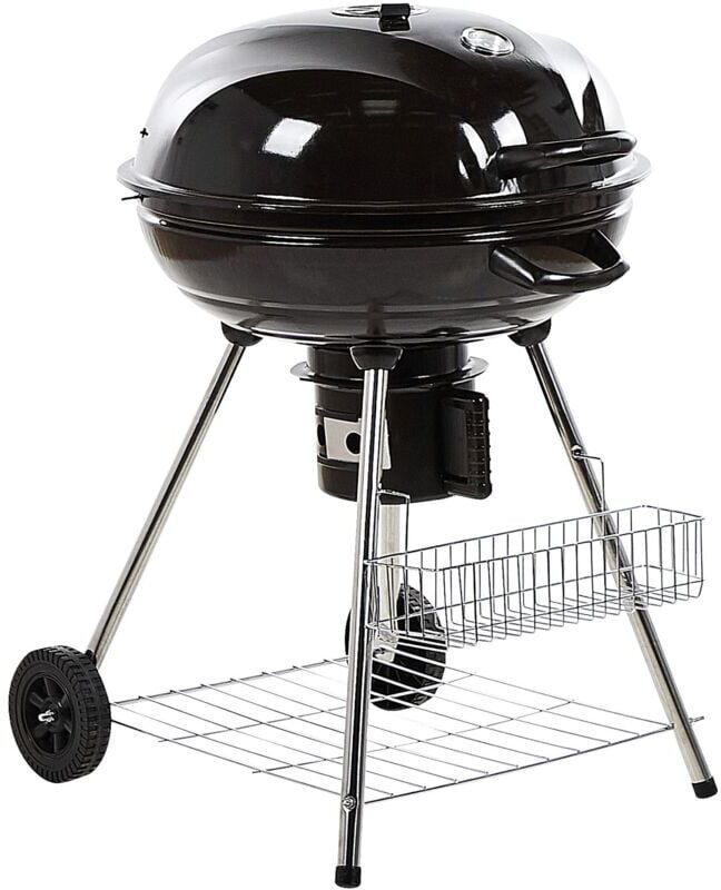 Beliani - Kettle bbq Charcoal Grill with Lid Wheeled Thermometer Steel Black Marapi