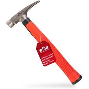 Wiha - Electrician's hammer 300 g (42071), electrician's tool for electrical work, flat surface on the hammer handle for fitting cables and dowels in