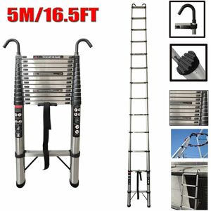 DAY PLUS 16.5FT 5m Ladders With 2 Detachable Hooks Portable Light Weight Compact EN131 uk