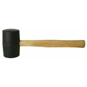 LOOPS 16oz Black Rubber Mallet Hardwood Shaft Camping Tent Pegs Woodwork