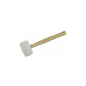 LOOPS 16oz White Rubber Mallet Non Marking Hardwood Shaft Camping Carpenters