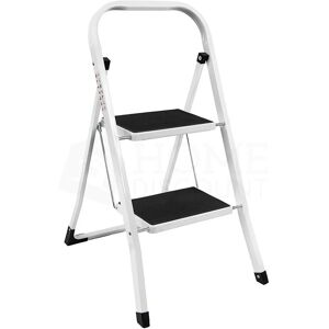 HOME DISCOUNT 2 Step Ladder With Anti-Slip Mat Iron Frame Home DIY Stool