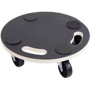 Loadsurfer - 200kg Round Anti Slip Wooden Hand Dolly Trolley Furniture Mover Platform 380x380mm