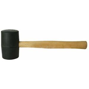 LOOPS 24oz Black Rubber Mallet Hardwood Shaft Camping Tent Pegs Woodwork