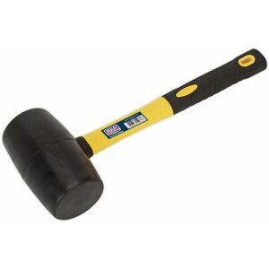 Loops - 2lb Rubber Mallet - Fibreglass Shaft - General Purpose Hammer - diy Tool Camping