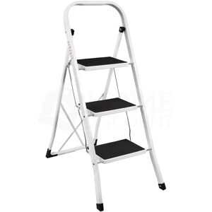 Home Discount - 3 Step Ladder With Anti-Slip Mat Iron Frame Home diy Stool