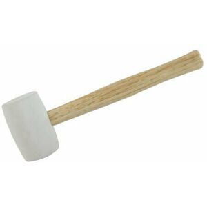 Loops - 32oz White Rubber Mallet Non Marking Hardwood Shaft Camping Tent Peg