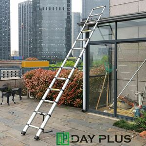 DAY PLUS 3.8m Aluminium Telescopic Ladder Extension 13 Steps Roof Loft Attic Home Office