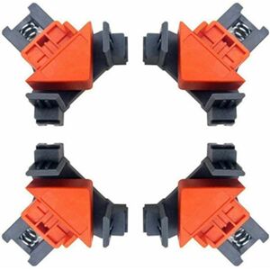 Hoopzi - 4 Pack Right Angle Clamps for Woodworking, Carpentry 90 Degree Right Angle Clamp Clip Quick Fix Picture Frame Corner Clamps