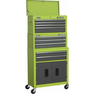 LOOPS 615 x 295 x 1295mm green 9 Drawer Topchest Rollcab Combination Tool Chest Unit