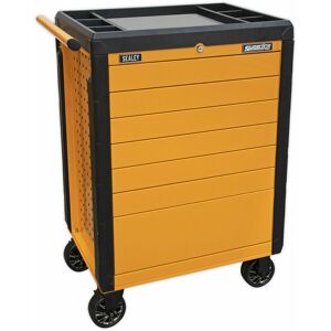 LOOPS 702 x 477 x 993mm 7 Drawer Hi-Vis ORANGE Portable Tool Chest Mobile Storage Box