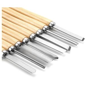 AOUGO 8pcs hss Wood Lathe Chisel Set Wood Turning Chisel Set Woodturning Tools for Hardwood Turning