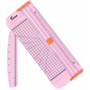 DENUOTOP A4 Paper Cutter 12 Inch Ruler Titanium Guillotine Paper Cutter with Safety System Replaceable Blade Cut Coupon, Craft Paper, Label and Photo, Pink