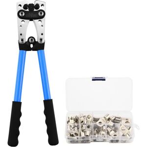 AOUGO Crimping pliers + 60 terminals kit- AWG 10-0, 6/10/16/25/35/50 mm² TEENO, Multifunctional Cable Cutter Pliers with Non-slip Handle for Electricians