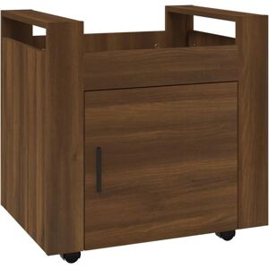 Desk Trolley Brown Oak 60x45x60 cm Engineered Wood Vidaxl Brown