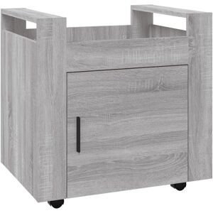 Desk Trolley Grey Sonoma 60x45x60 cm Engineered Wood Vidaxl Grey