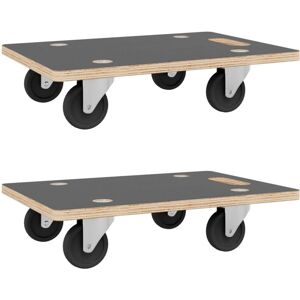 Vidaxl - Dolly Trolleys 2 pcs Rectangular 50x35x11.5 cm Grey