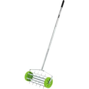 BERKFIELD HOME Draper Tools Rolling Lawn Aerator Spiked Drum 450 mm Green