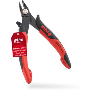 Wiha Precision diagonal cutters for electronics, small (26825) wide pointed head without beveled edges 130mm i mini wire cutter for electrical