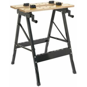 Loops - Folding Portable Workbench - 235mm Capacity Jaw Grips - Sawing Drilling Sanding