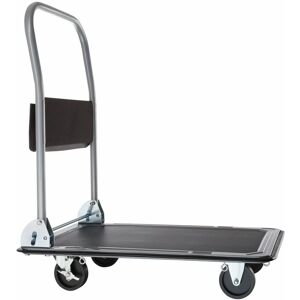 Tectake - Folding trolley with brakes - hand truck, flatbed trolley, platform trolley - black 150 kg - black