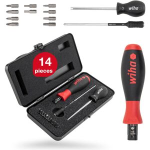 Torque screwdriver 0.8-5.0 Nm incl. box + bit set TorqueVario® s, 14 pcs., Pozidriv/ torx®/ internal hexagon/ Phillips (26893) - Wiha