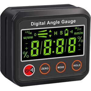 AOUGO Lcd Digital Inclinometer °degrees / % / mm/m / in/ft IP42 Waterproof with V-Groove Magnetic Base, Alarm Function, with Batteries for Woodworking