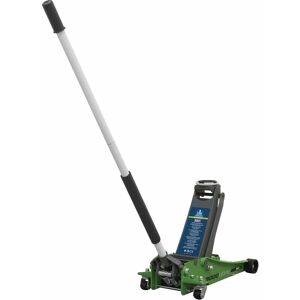 Loops - Low Entry Trolley Jack - 3000kg Weight - Twin Piston - 500mm Max Height - Green
