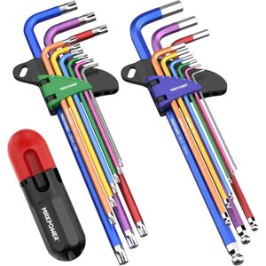 Max Power - maxpower Hex Keys Set, Metric Ball End Allen Key Set & Star Key Torx Wrench Set Metric Ball End Hexagonal Keys with Extra T-Handle for