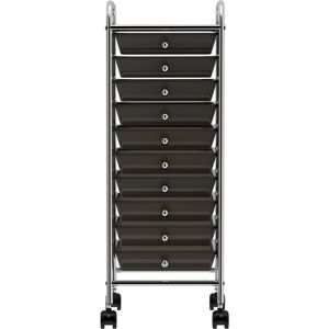 Berkfield Home - Mayfair 10-Drawer Mobile Storage Trolley Black Plastic