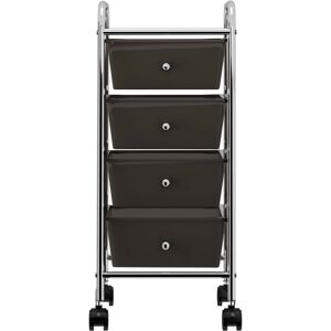 Berkfield Home - Mayfair 4-Drawer Mobile Storage Trolley Black Plastic