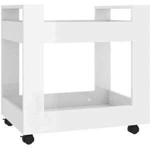 Berkfield Home - Mayfair Desk Trolley High Gloss White 60x45x60 cm Engineered Wood