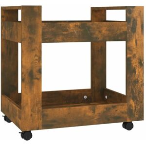 Berkfield Home - Mayfair Desk Trolley Smoked Oak 60x45x60 cm Engineered Wood