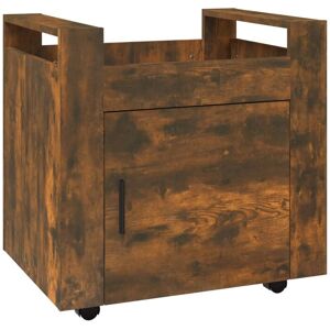 Berkfield Home - Mayfair Desk Trolley Smoked Oak 60x45x60 cm Engineered Wood