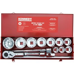 Pro Metric Socket Set15 Piece 1 Square Drive - Kennedy