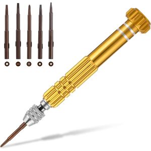 AOUGO Mini Screwdriver Set, 5 in 1 Multi-function Slotted Screwdriver and Professional Precision Phillips Screwdriver for Glasses, Sunglasses, Watch,