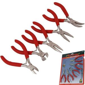 5pc Jewellery Mini Pliers Extra Long Bent Nose Side End Cutter Tool Set - Neilsen