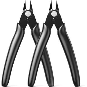 AOUGO Precision Cutting Pliers, 2 pcs Mini Diagonal Side Cutting Pliers for Electronics Industry Repair, Electrician, Jewelry Repair, diy Model Making,