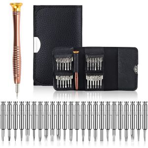 AOUGO Precision Screwdriver Mini 25 in 1 Precision Screwdriver Kit Repair Tools, Screwdriver Tools Set Leather Case for iPhone, Cellphone, Laptop, Watch,