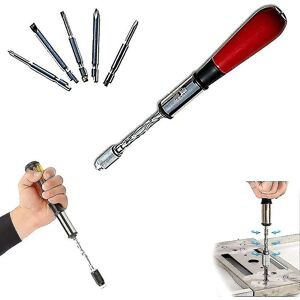 WOOSIEN Push-pull Ratchet Screwdriver Set Of 5 Replaceable Heads For Maintenance Of Furniture