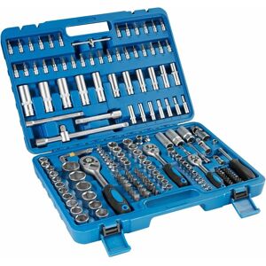 Tectake - Ratchet with socket set 171 PCs. - socket wrench, adjustable wrench, ratchet set - blue