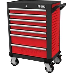 Pro RED-28 7 Drawer Professional Roller Cabinet - Red/Black - Kennedy