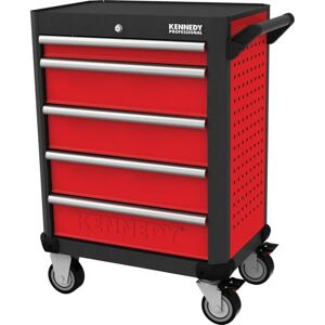 Pro RED-28 5 Drawer Professional Roller Cabinet - Red/Black - Kennedy